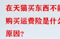 在天貓買(mǎi)東西不能購(gòu)買(mǎi)運(yùn)費(fèi)險(xiǎn)是什么原因？