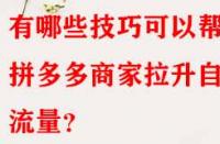 有哪些技巧可以幫助拼多多商家拉升自然流量？