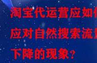 淘寶代運營應如何應對自然搜索流量下降的現(xiàn)象？