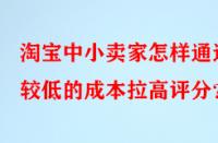 淘寶中小賣家怎樣通過較低的成本拉高評分？